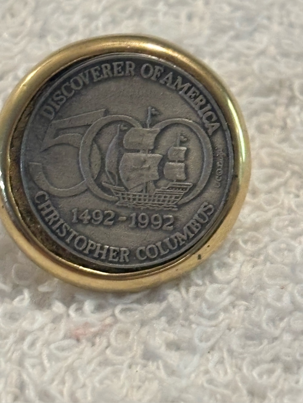 Ultra Craft Christopher Columbus 500th Anniversary commemorative brooch pin